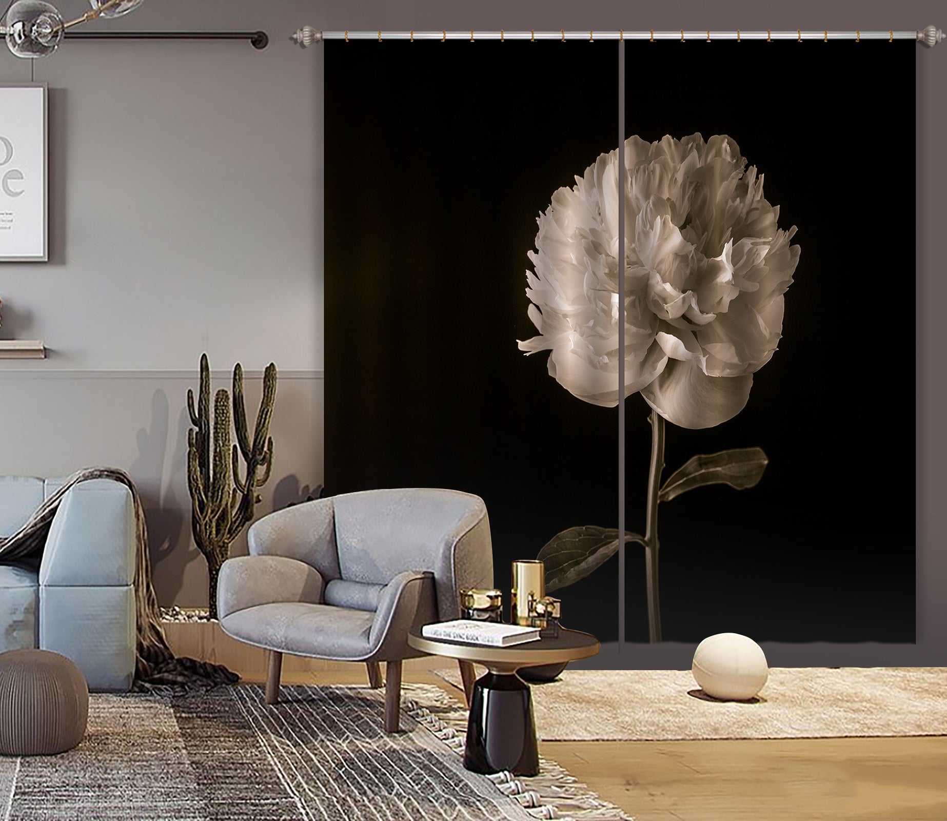 3D Elegant Flower 6521 Assaf Frank Curtain Curtains Drapes