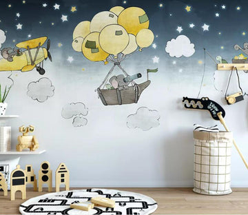 3D Yellow Balloon WC20 Wall Murals Wallpaper AJ Wallpaper 2 