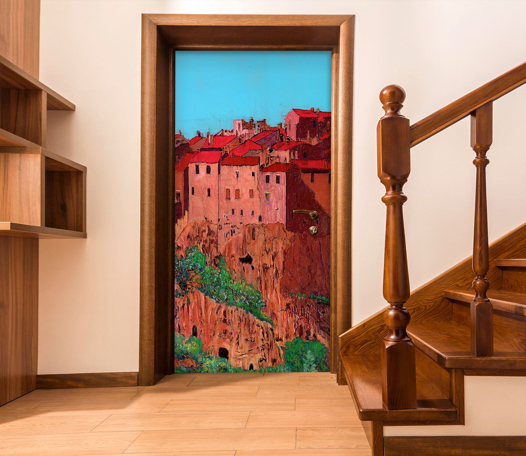 3D Red Mountain Rock House 9294 Allan P. Friedlander Door Mural