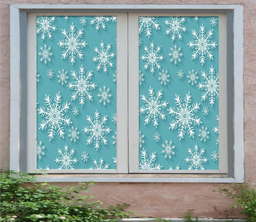 3D White Snowflake 305 Window Film Print Sticker Cling Stained Glass UV Block