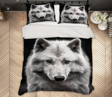 3D White Wolf 72021 Bed Pillowcases Quilt
