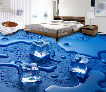 3D Blue Ice Cube 450 Floor Mural  Wallpaper Murals Rug & Mat Print Epoxy waterproof bath floor
