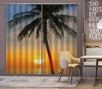 3D Sunset Coconut Tree 156 Marco Carmassi Curtain Curtains Drapes