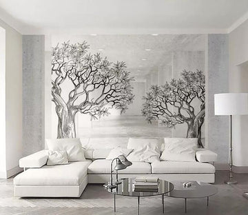 3D Foggy Forest 077 Wall Murals Wallpaper AJ Wallpaper 2 