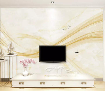 3D Yellow Wave WC06 Wall Murals Wallpaper AJ Wallpaper 2 