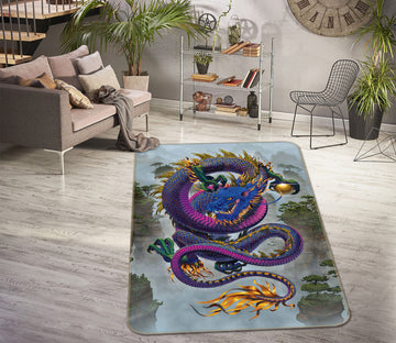 3D Good Fortune Dragon Def 1039 Vincent Hie Rug Non Slip Rug Mat
