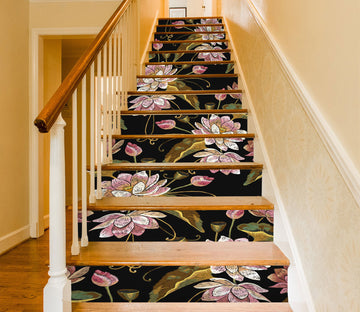 3D Colored Freeze-frame Flowers 478 Stair Risers
