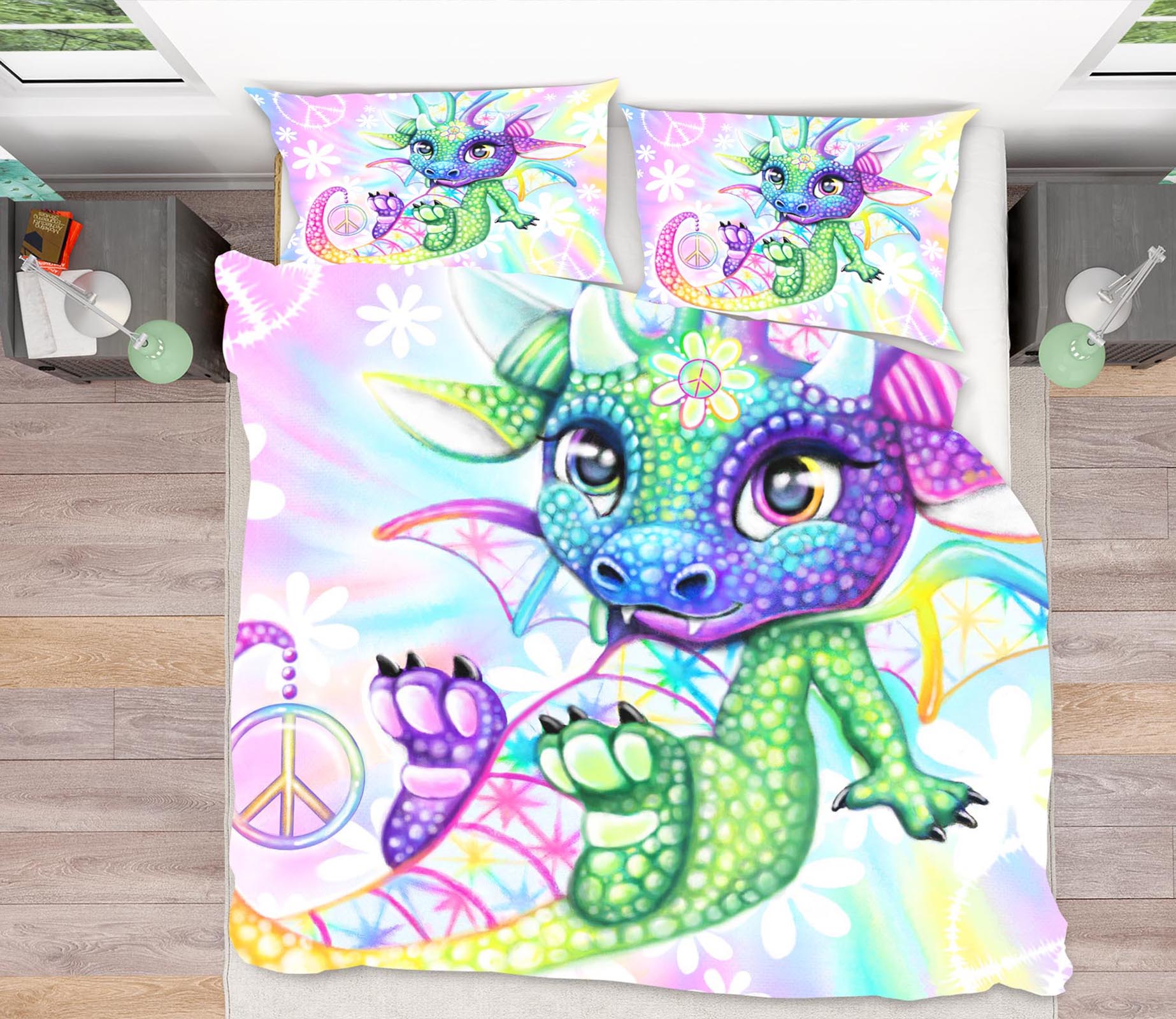 3D Colored Dragon Petals 8588 Sheena Pike Bedding Bed Pillowcases Quilt Cover Duvet Cover