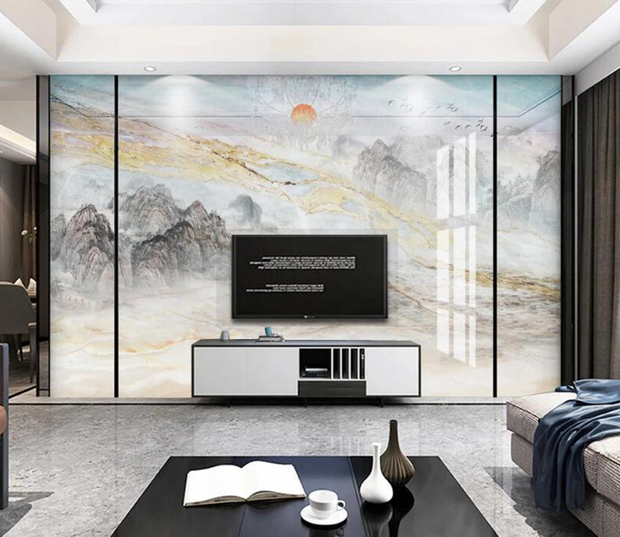 3D Colorful Mountains 064 Wall Murals