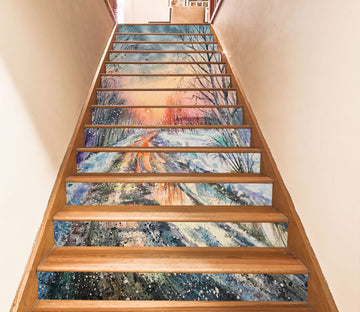 3D Winter In Painting 516 Stair Risers