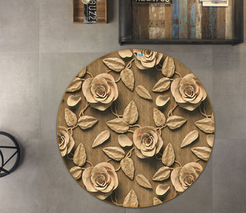 3D Mud Stereoscopic Flower 144 Round Non Slip Rug Mat Mat AJ Creativity Home 