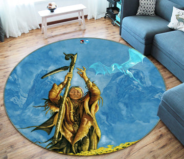 3D Scepter Elder 6113 Ciruelo Rug Round Non Slip Rug Mat