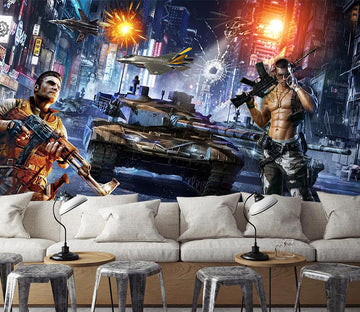 3D Tank Soldier WC634 Wall Murals