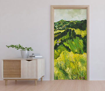 3D Green Meadow Mountains 9397 Allan P. Friedlander Door Mural
