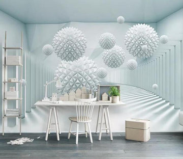 3D White Ball 248 Wall Murals Wallpaper AJ Wallpaper 2 