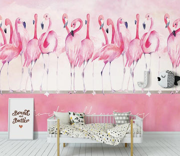 3D Flamingo Group 1094 Wall Murals