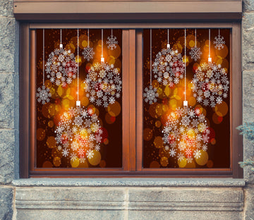 3D Snowflake 31017 Christmas Window Film Print Sticker Cling Stained Glass Xmas