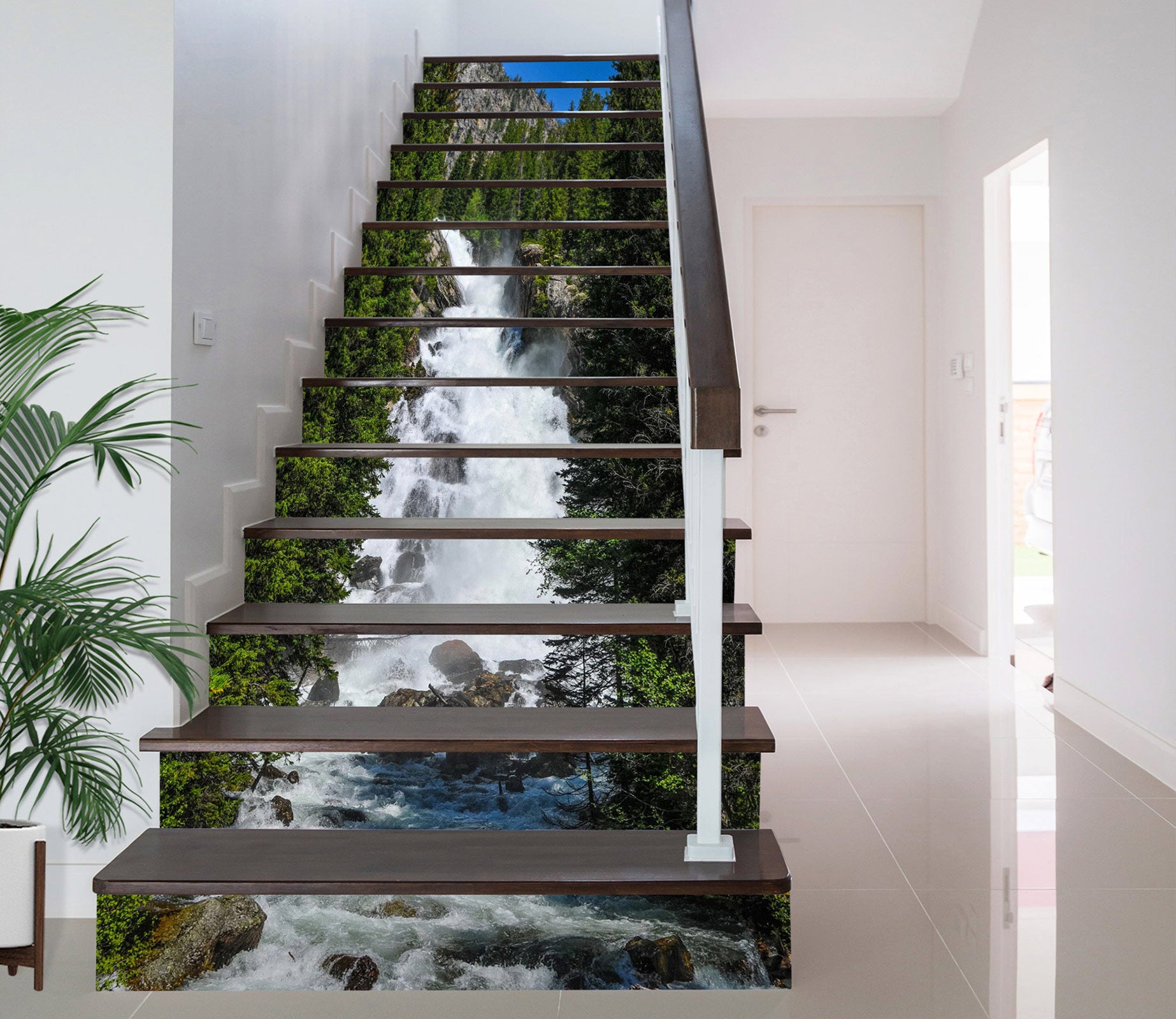 3D Charming Waterfall 355 Stair Risers