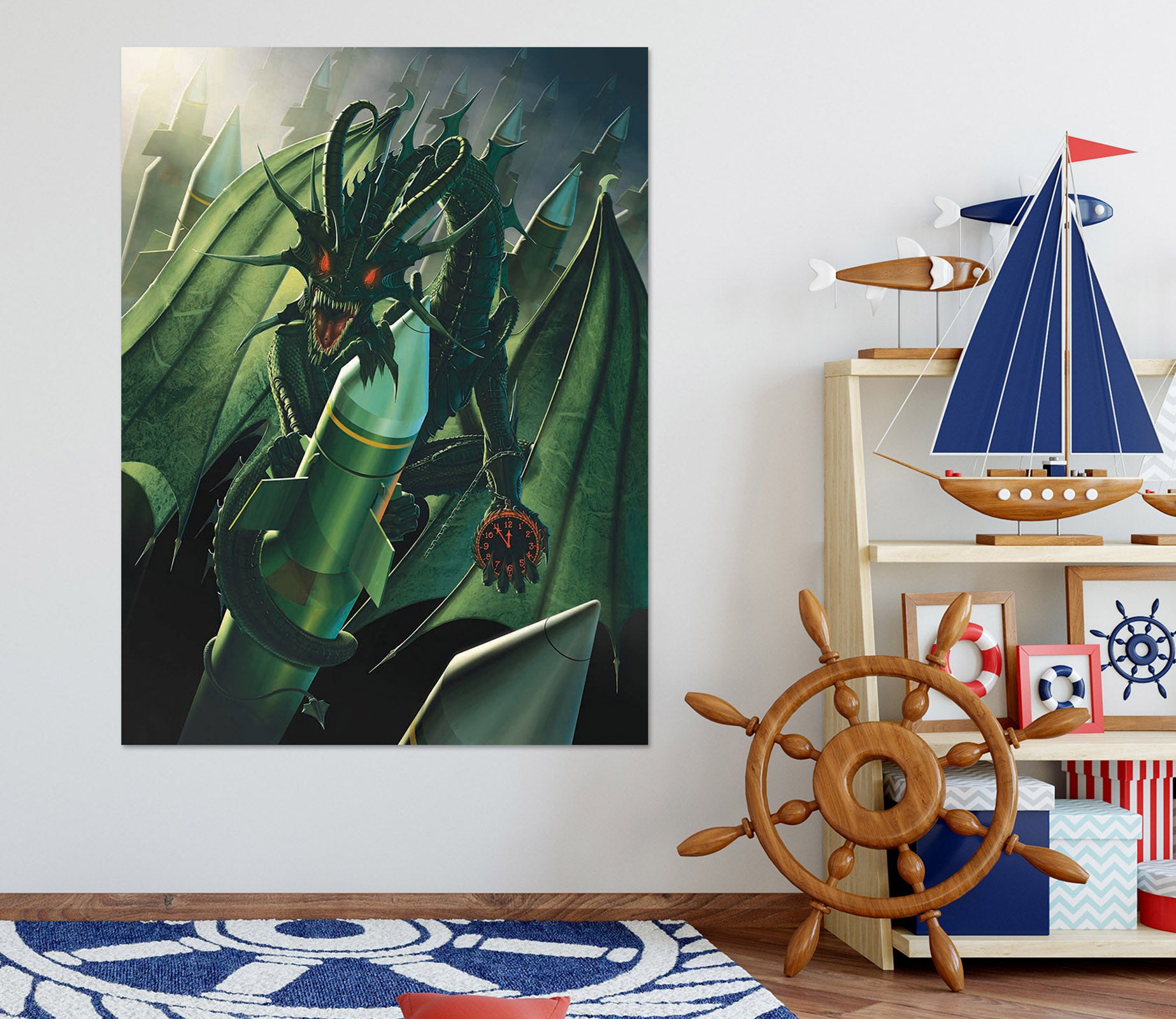 3D Doom Dragon 032 Vincent Hie Wall Sticker