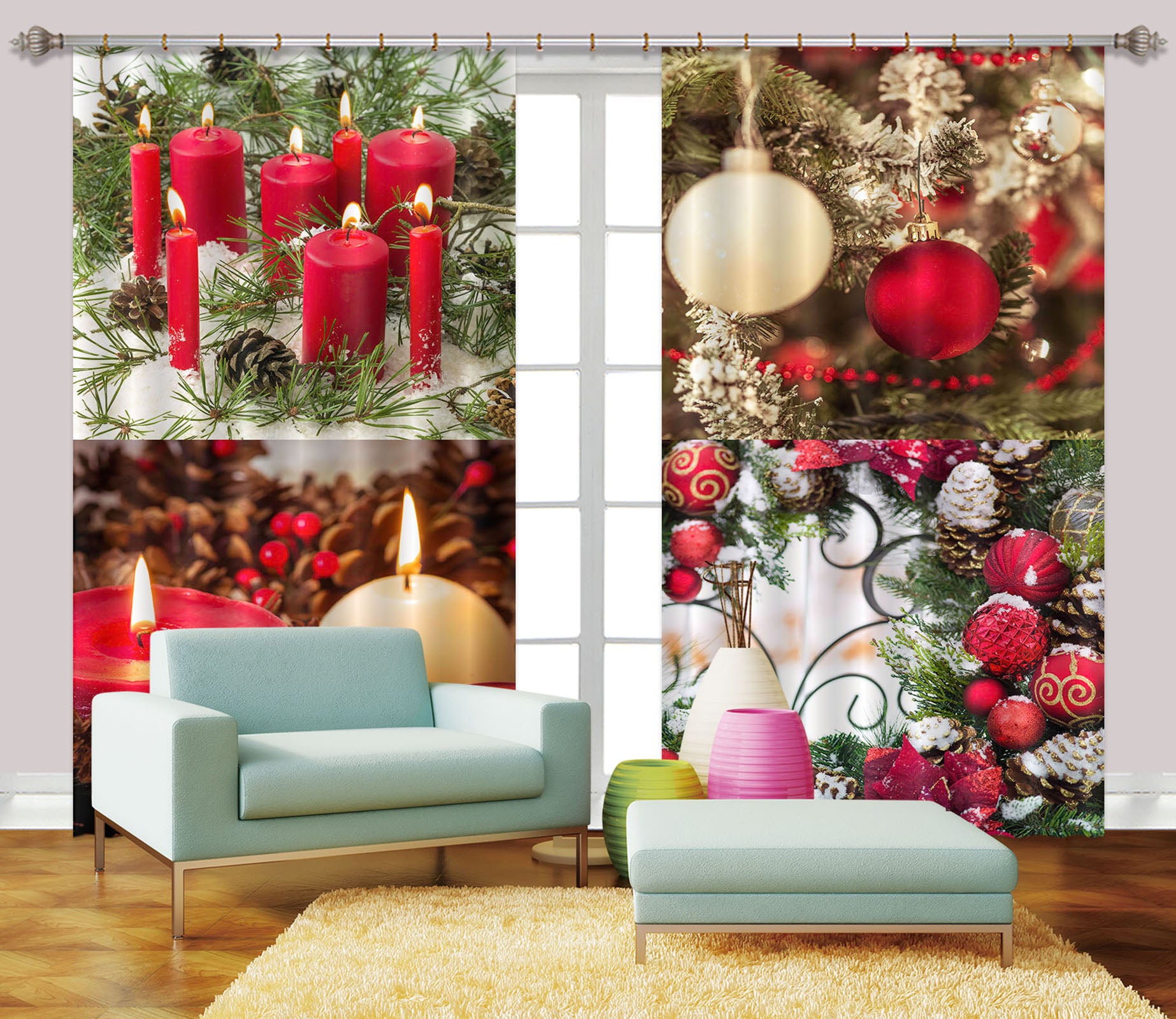3D Holiday Gift 239 Assaf Frank Curtain Curtains Drapes