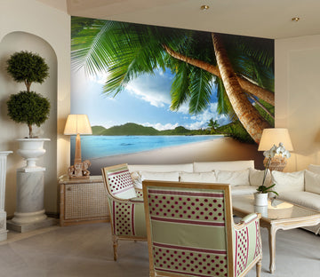 3D Beach Tree 022 Wall Murals