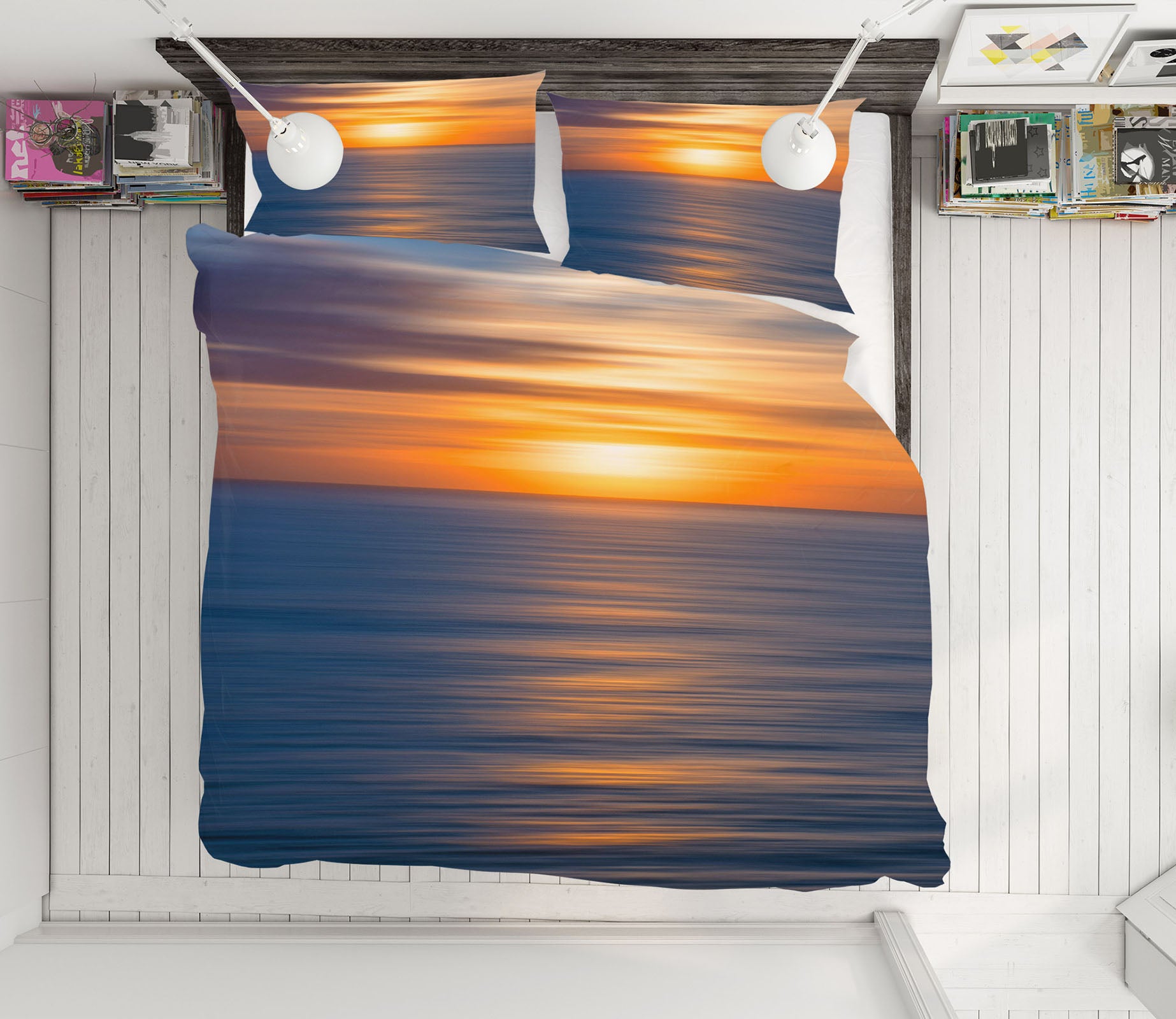 3D Sunrise Sea 2128 Marco Carmassi Bedding Bed Pillowcases Quilt