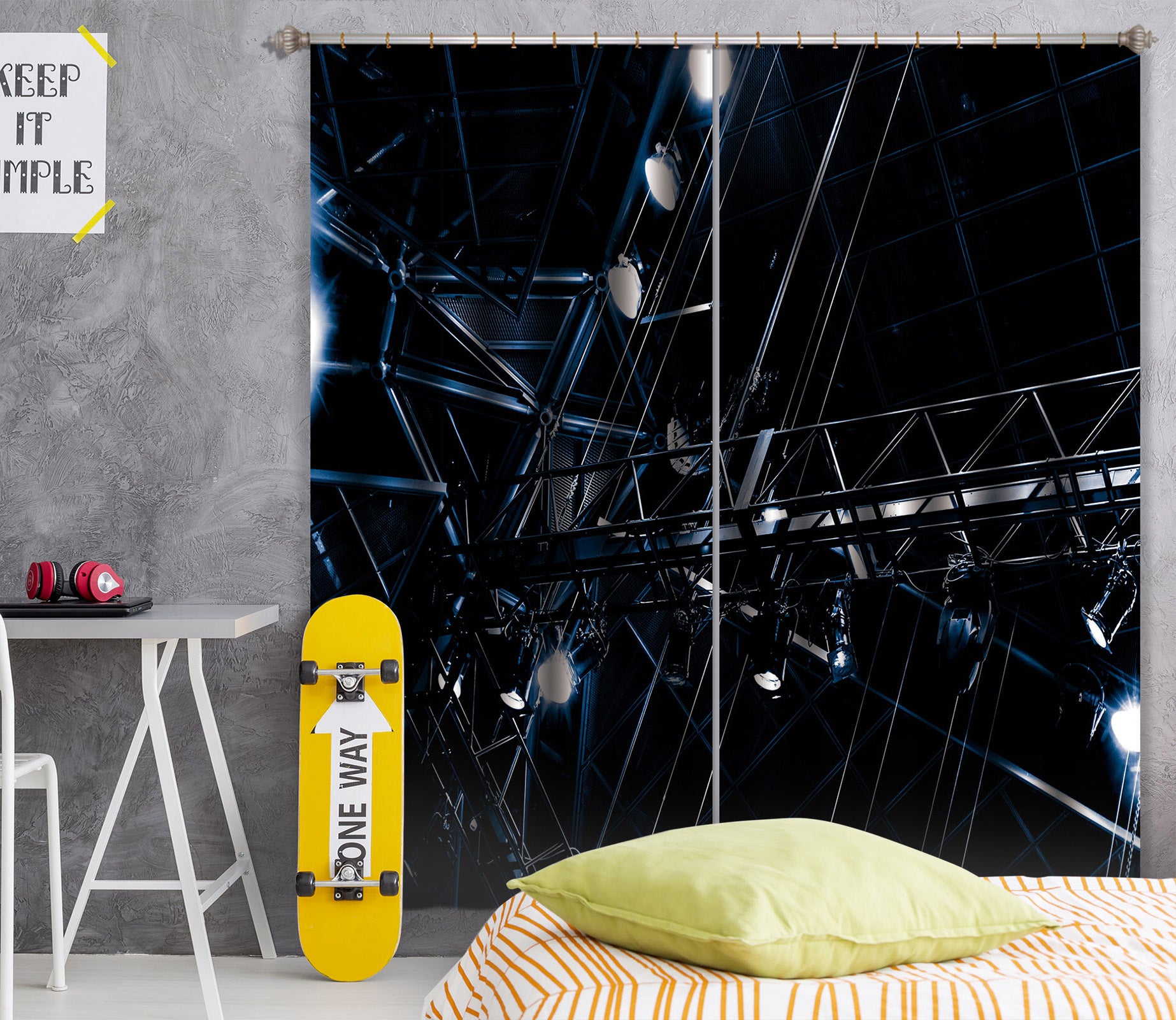 3D Sky Lights 044 Noirblanc777 Curtain Curtains Drapes