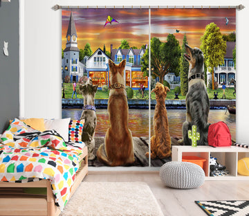 3D Dog Guard 063 Adrian Chesterman Curtain Curtains Drapes