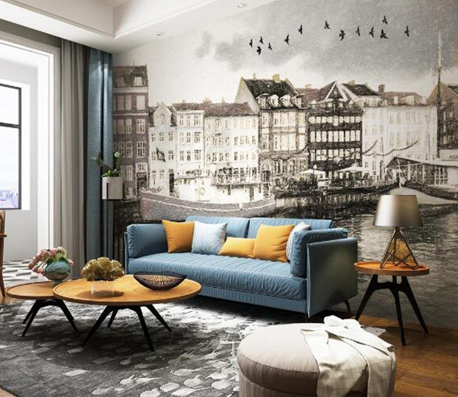 3D Venetian Boat WC1461 Wall Murals