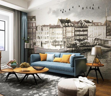 3D Venetian Boat WC1461 Wall Murals