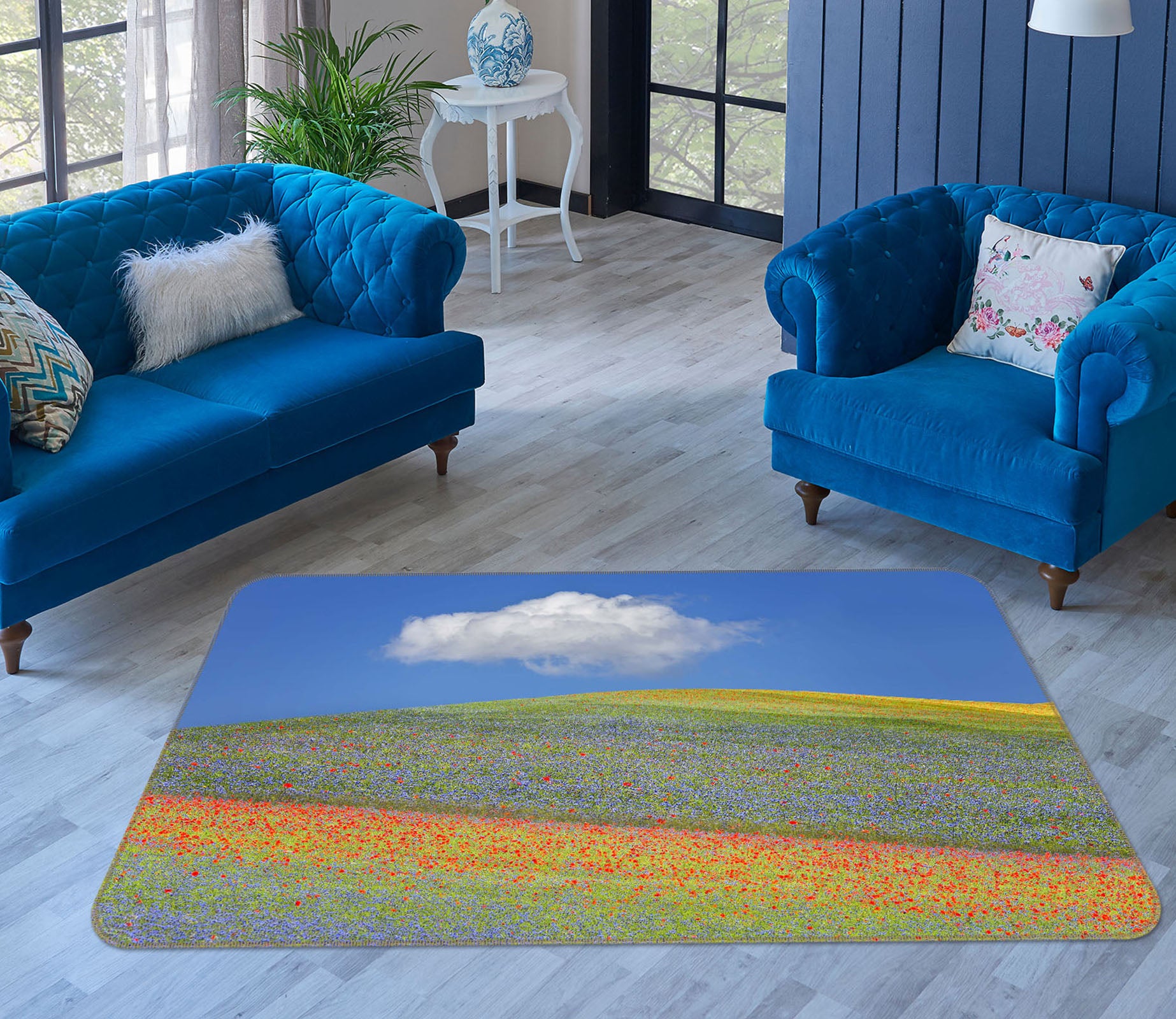 3D Summer Flowers 1153 Marco Carmassi Rug Non Slip Rug Mat