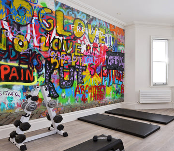 3D Color Graffiti 251 Wall Murals