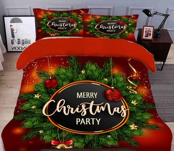 3D Merry Christmas 32010 Christmas Quilt Duvet Cover Xmas Bed Pillowcases
