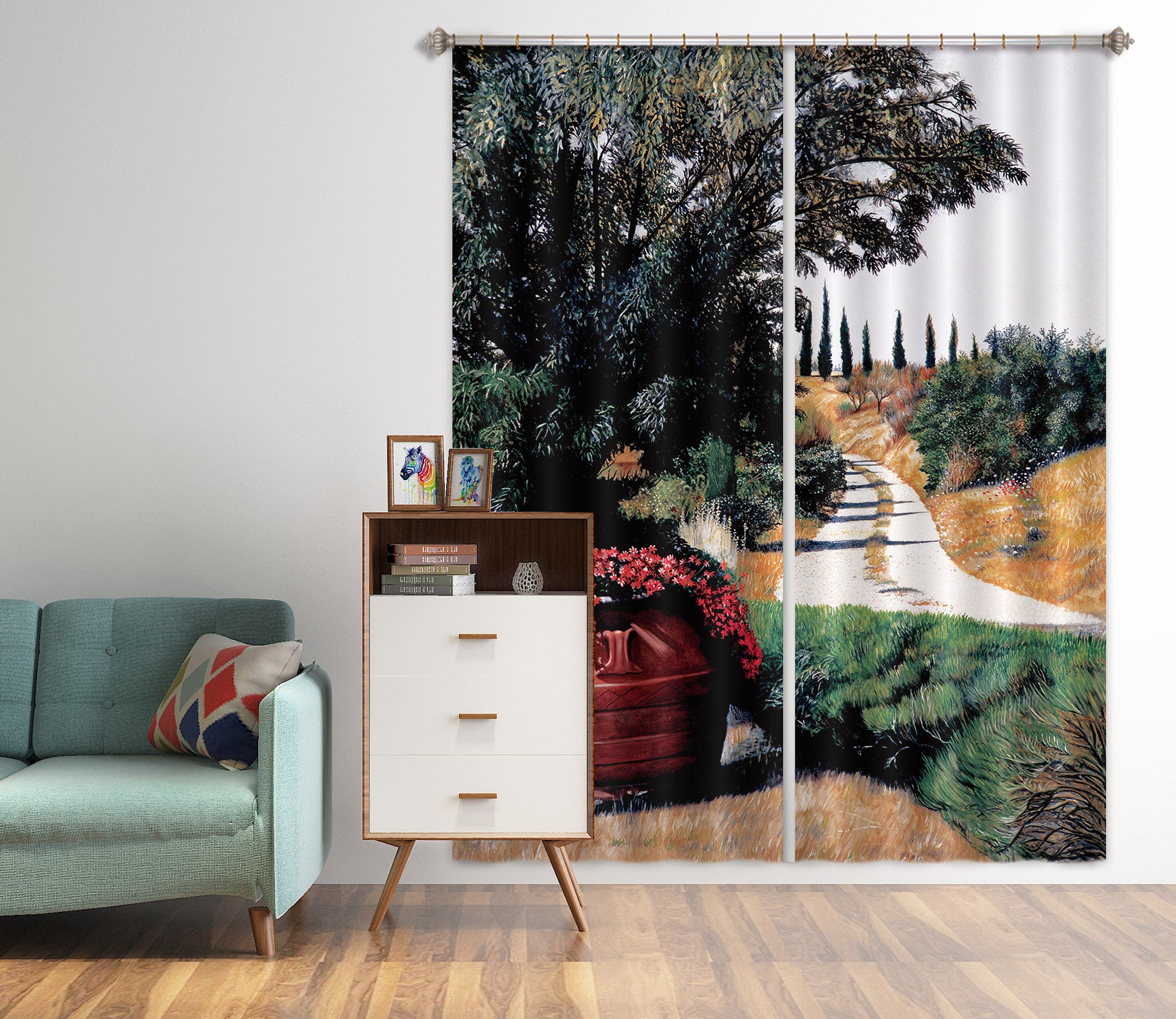 3D Trees Path 11029 Matthew Holden Bates Curtain Curtains Drapes