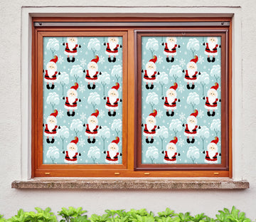 3D Santa Claus 31055 Christmas Window Film Print Sticker Cling Stained Glass Xmas
