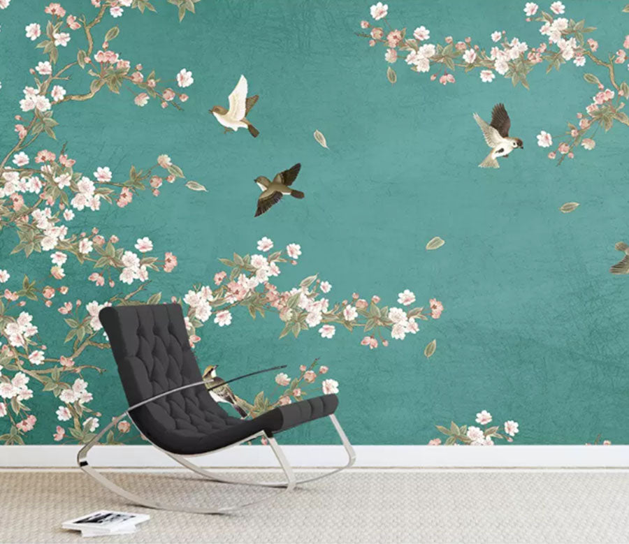 3D Flower Bird 2145 Wall Murals