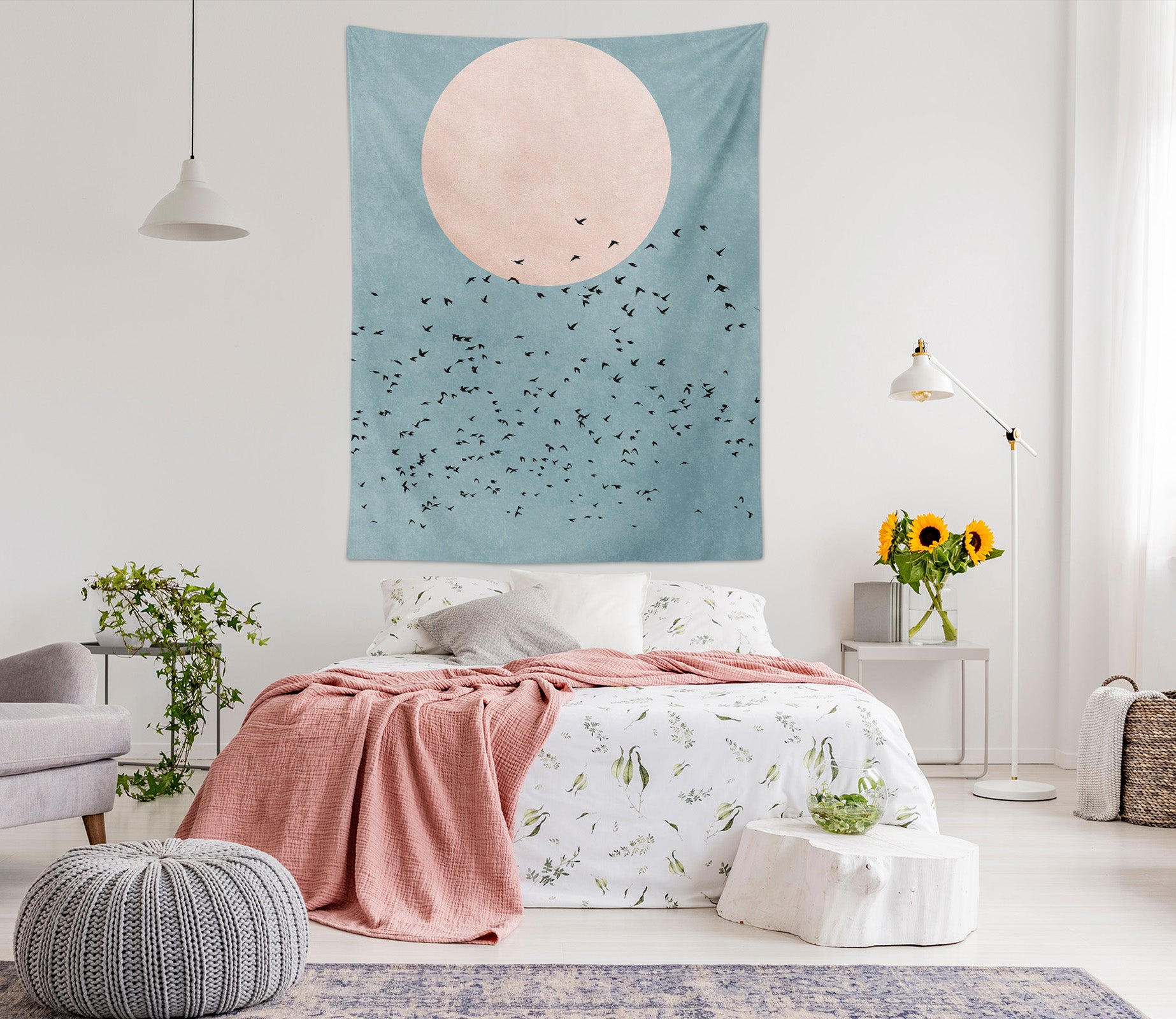 3D Full Moon Bird 873 Boris Draschoff Tapestry Hanging Cloth Hang