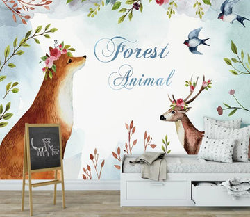 3D Forest Animals 968 Wall Murals