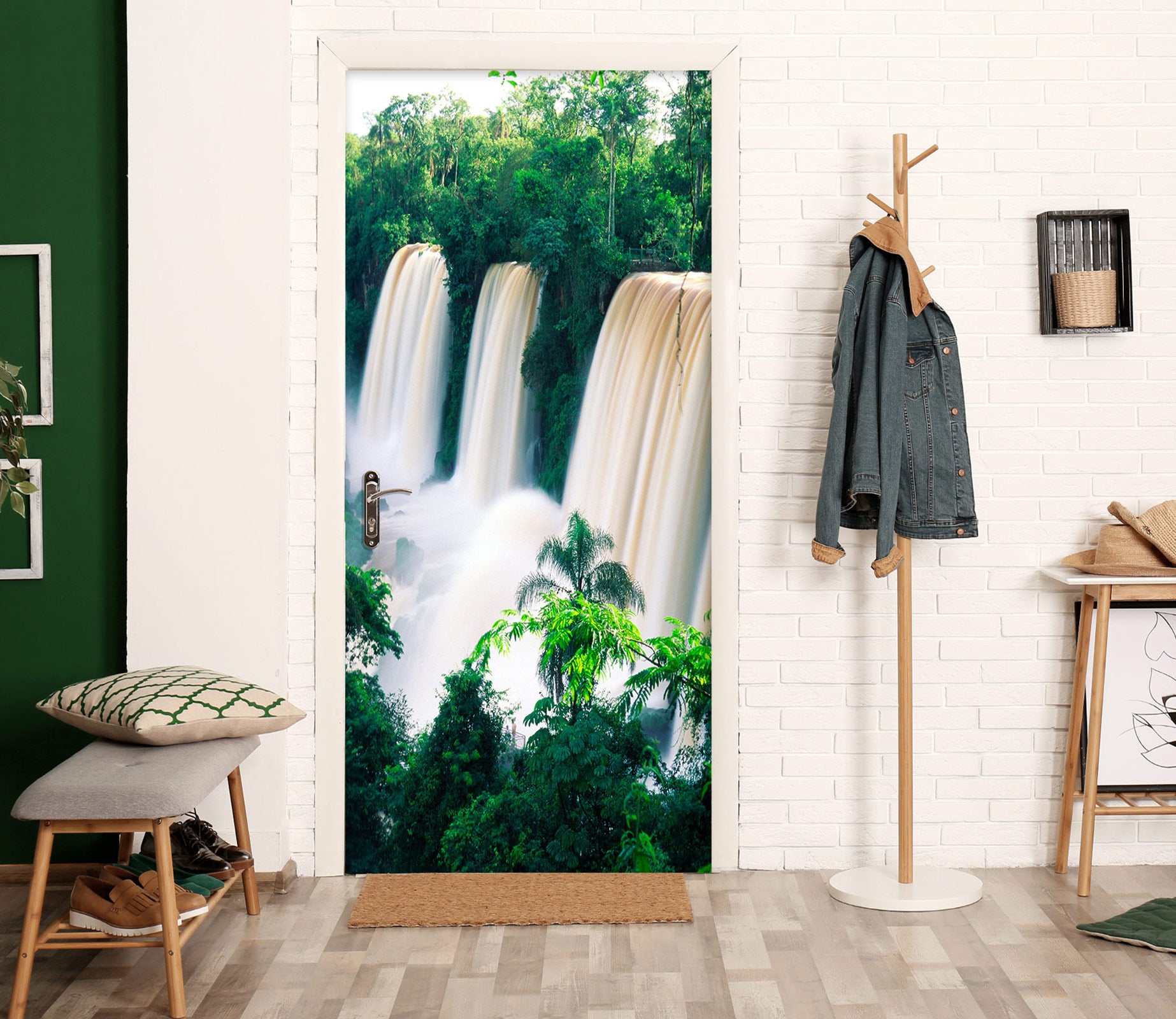 3D Waterfall Nature 045 Door Mural