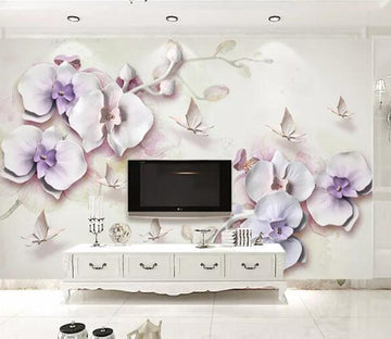 3D Flower Butterfly WG77 Wall Murals Wallpaper AJ Wallpaper 2 