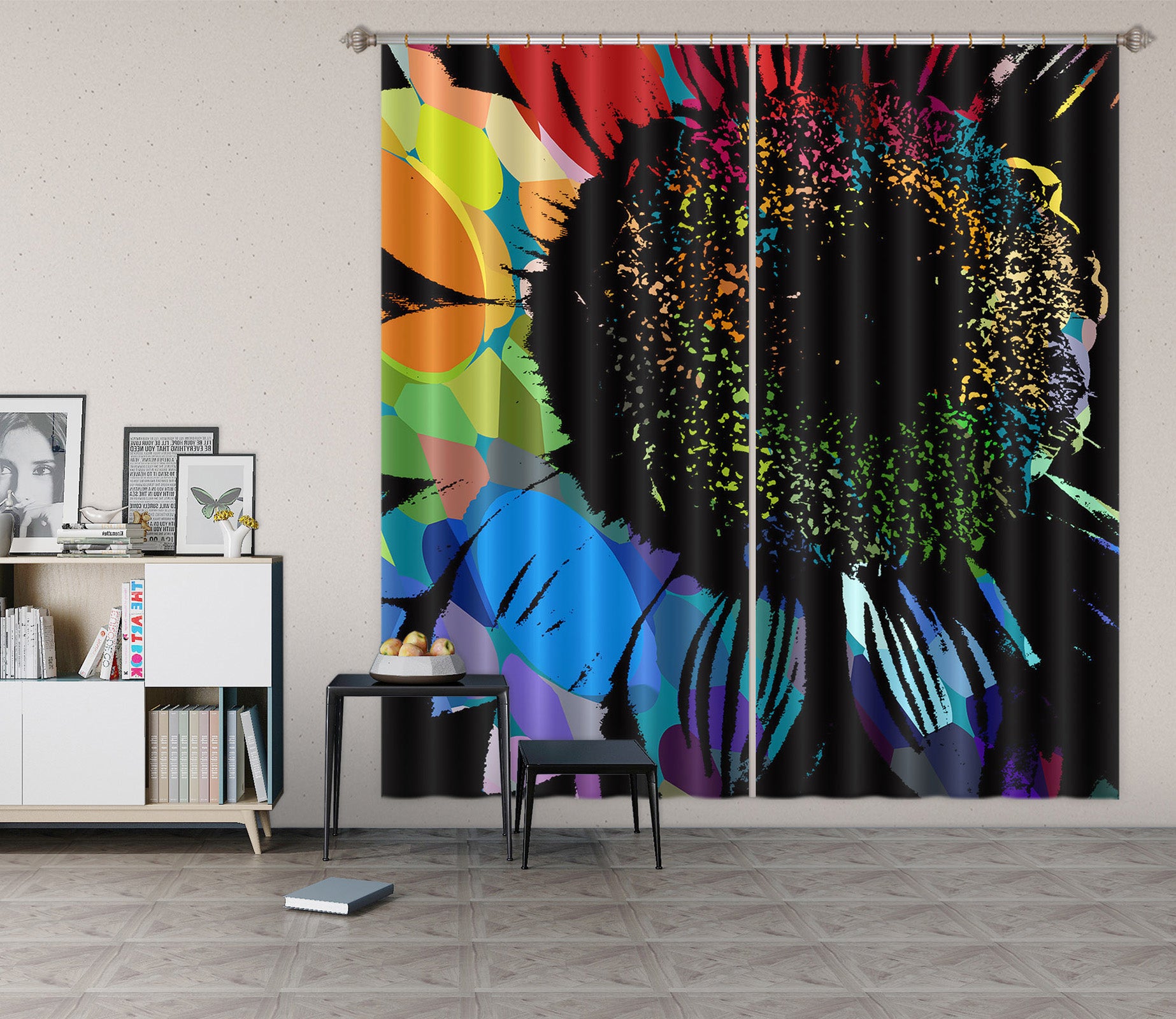 3D Colored Petals 19177 Shandra Smith Curtain Curtains Drapes