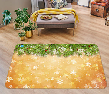3D Branch Snowflake 56204 Christmas Non Slip Rug Mat Xmas