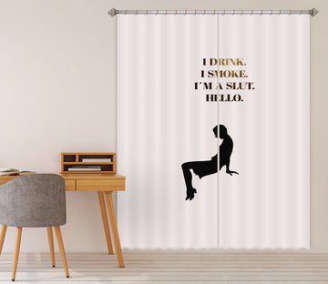 3D Woman Pattern 1052 Boris Draschoff Curtain Curtains Drapes