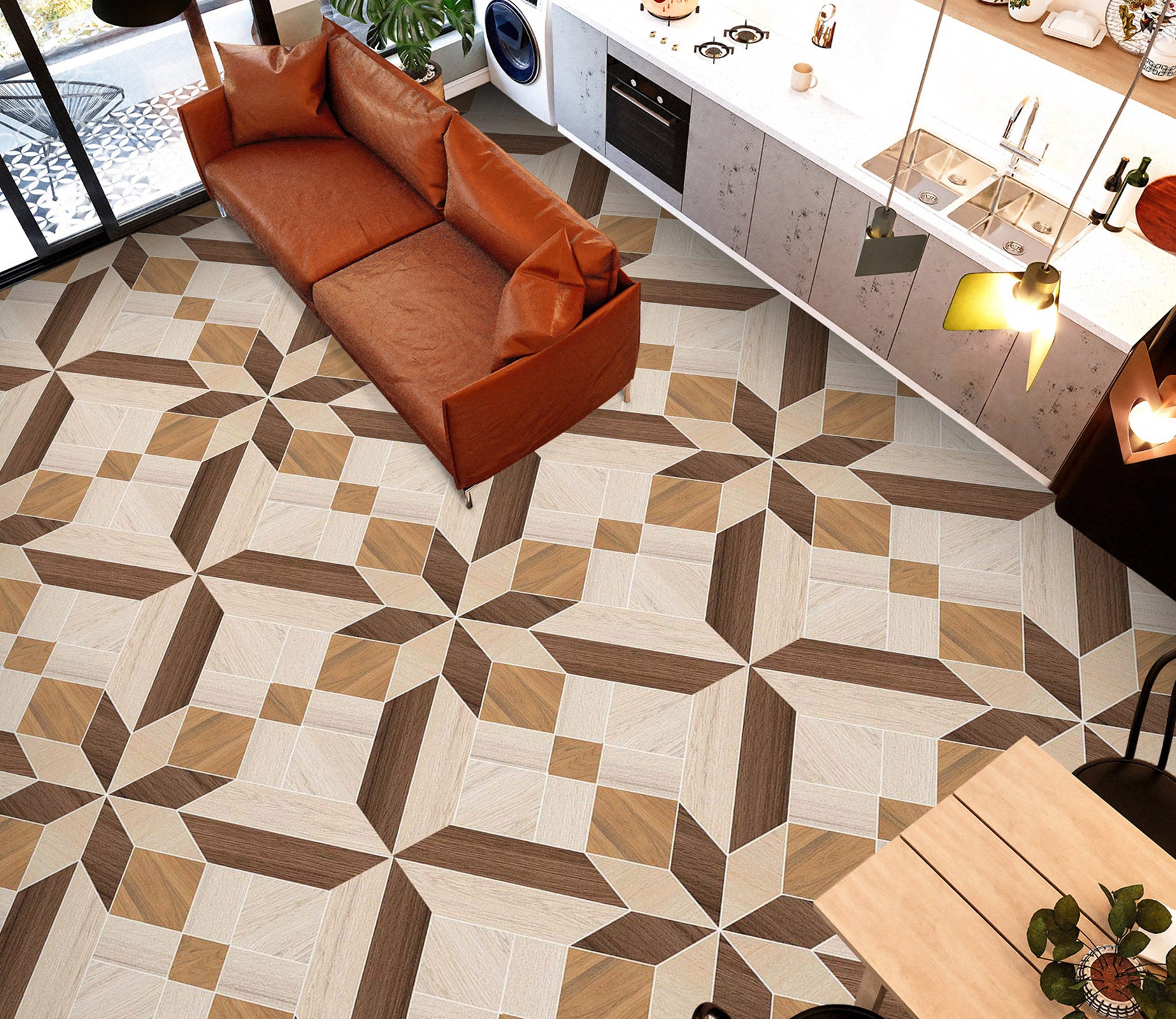 3D Modest Brown Pattern 716 Floor Mural  Wallpaper Murals Rug & Mat Print Epoxy waterproof bath floor