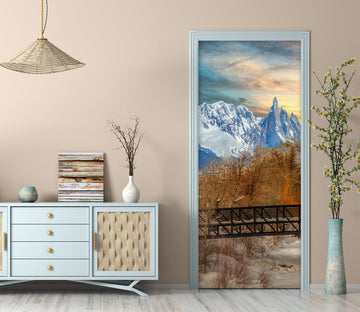 3D Snow Mountain Trees 10857 Beth Sheridan Door Mural