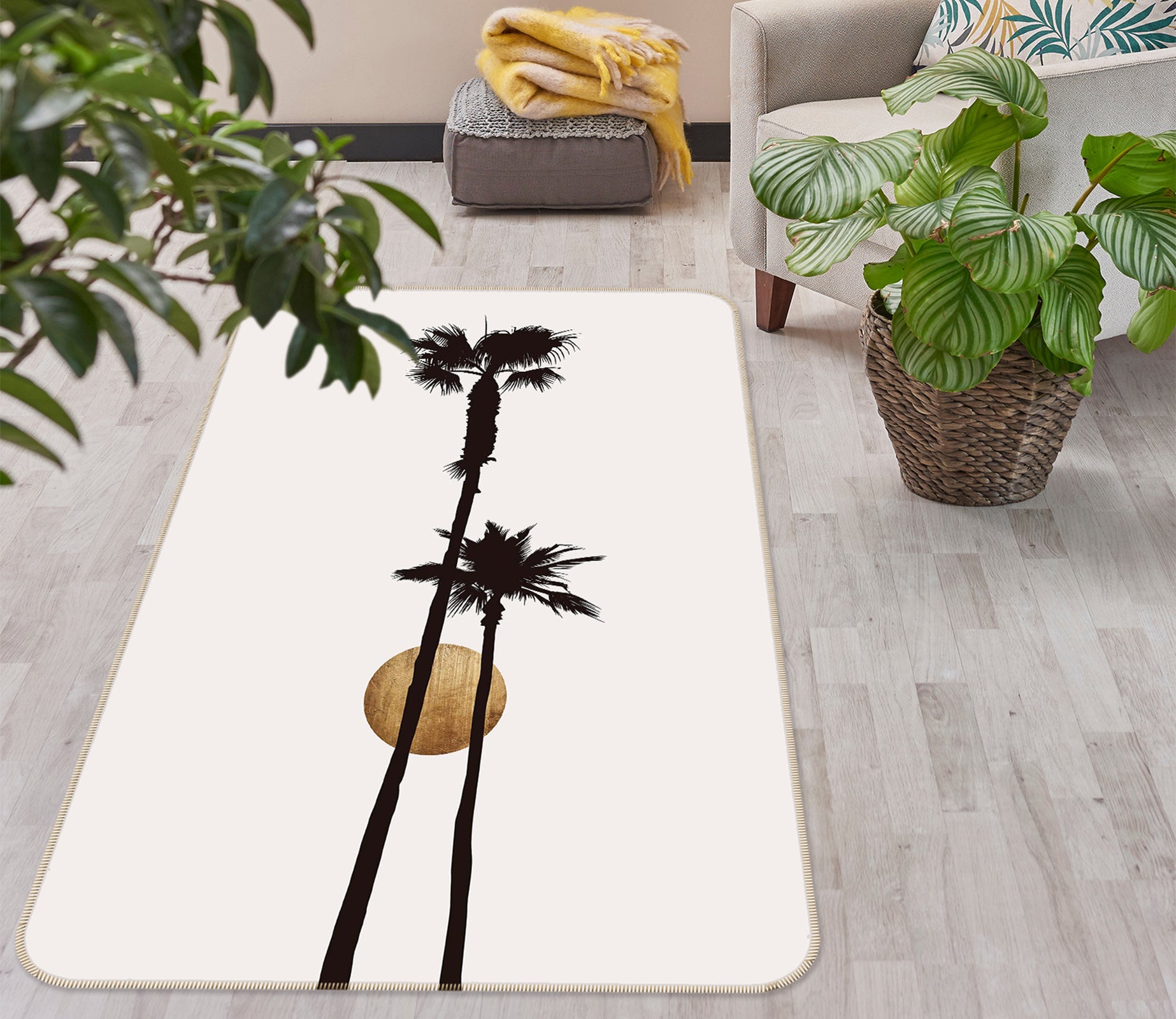 3D Coconut Tree 1094 Boris Draschoff Rug Non Slip Rug Mat