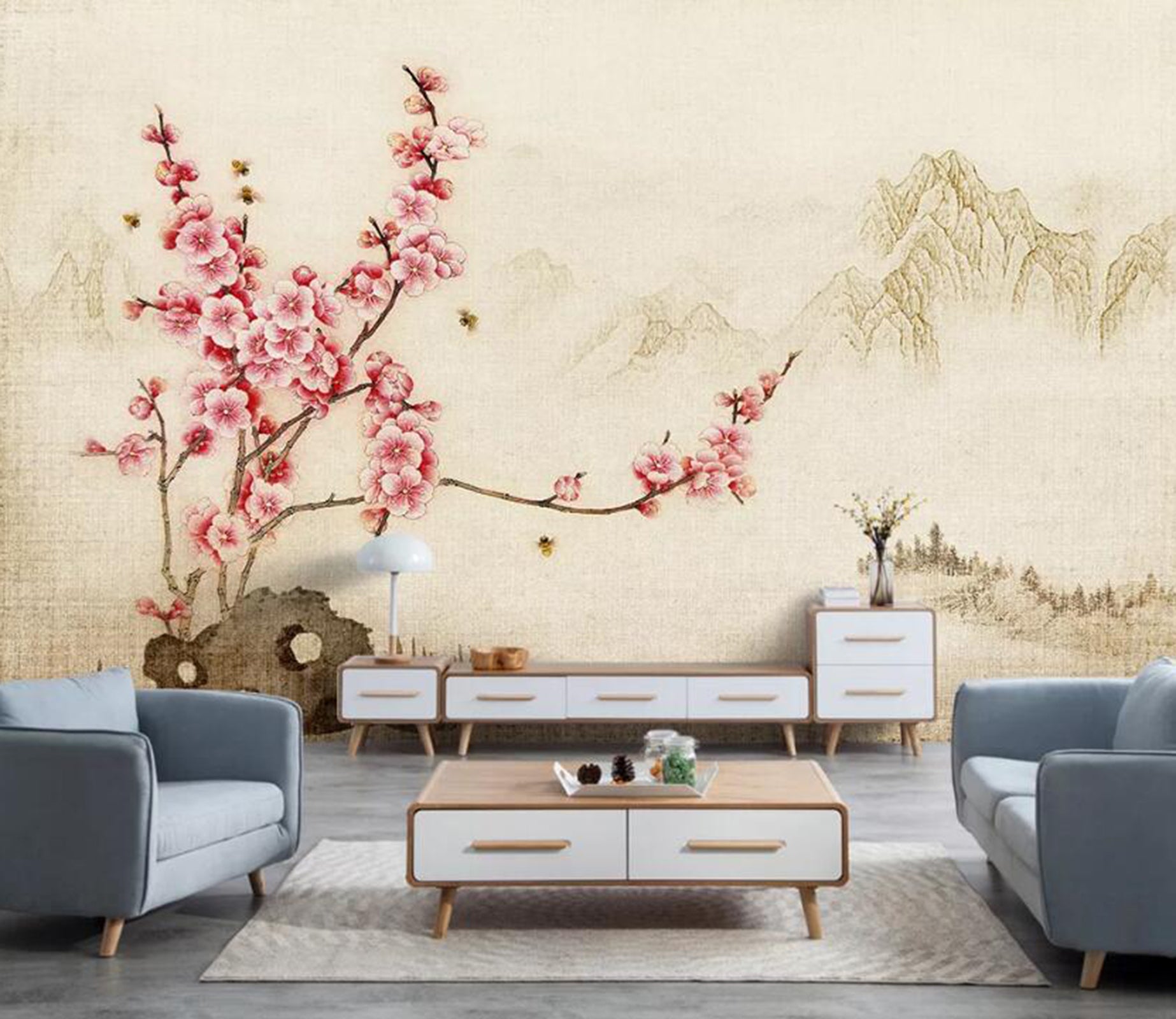 3D Peach Blossom WC45 Wall Murals Wallpaper AJ Wallpaper 2 