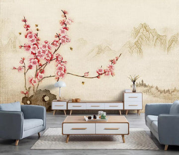3D Peach Blossom WC45 Wall Murals Wallpaper AJ Wallpaper 2 