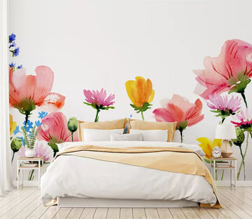 3D Colored Flowers WC75 Wall Murals Wallpaper AJ Wallpaper 2 