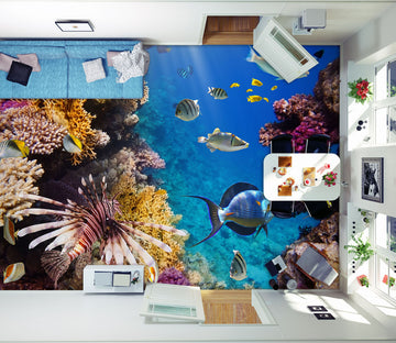 3D Free Colored Fish 807 Floor Mural  Wallpaper Murals Rug & Mat Print Epoxy waterproof bath floor